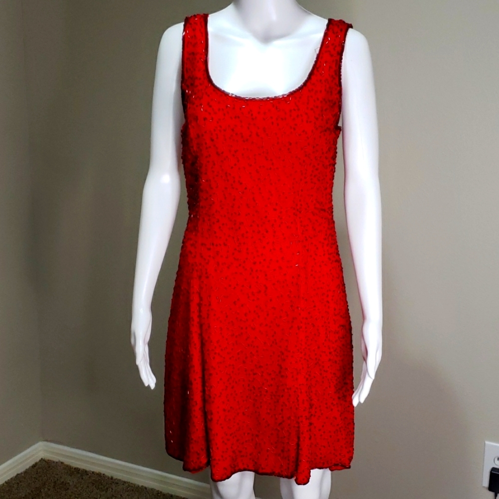 Hand beaded formal dress